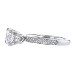 Three Stone Pave Accent Diamond Ring - Nazarelle