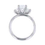 Three Stone Pave Accent Diamond Ring - Nazarelle