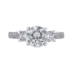 Three Stone Pave Accent Diamond Ring - Nazarelle
