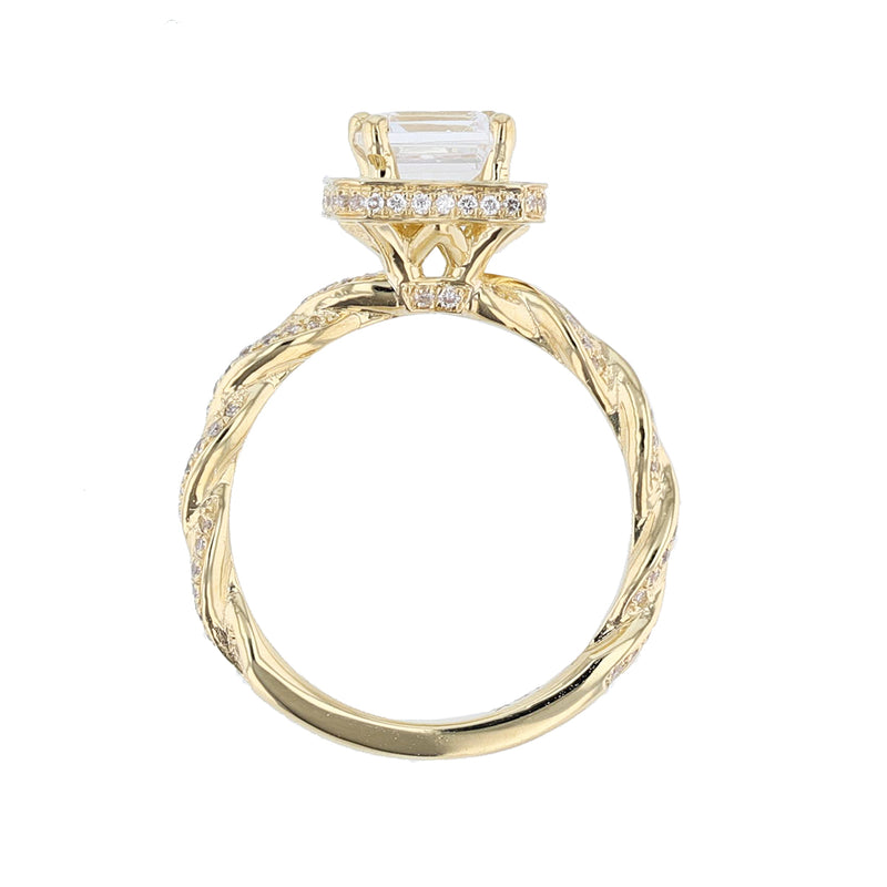 18K Yellow Gold Asscher Cut Diamond Engagement Ring - Nazarelle