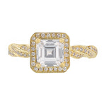 18K Yellow Gold Ascher Cut Diamond Engagement Ring - Nazarelle