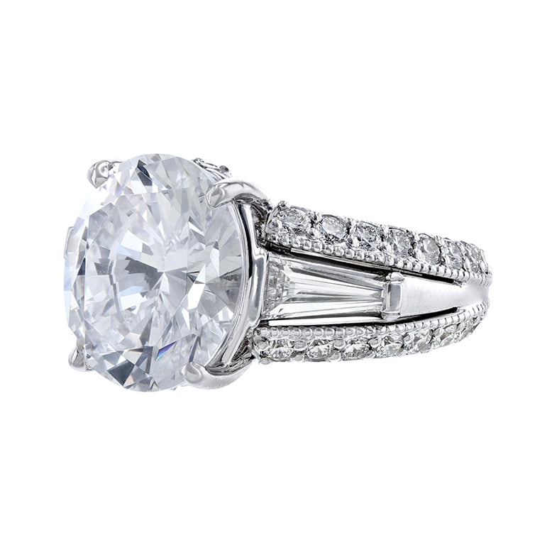 18K White Gold Pave’ Baguette Diamond Ring - Nazarelle