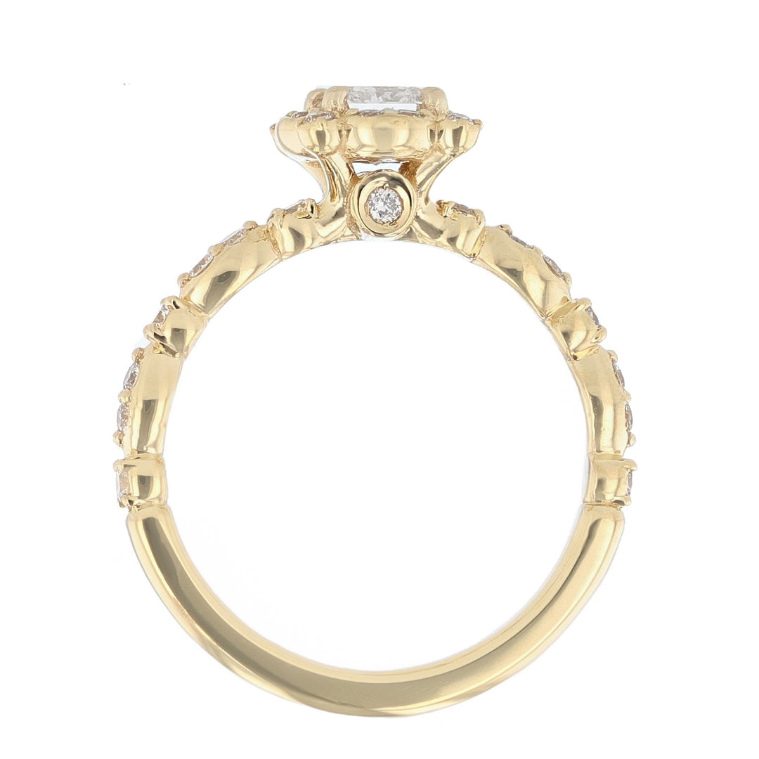 14K Yellow Gold Princess Cut Diamond Engagement Ring - Nazarelle