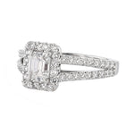 14K White Gold Emerald Cut Diamond Engagement Ring - Nazarelle