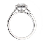 14K White Gold Emerald Cut Diamond Engagement Ring - Nazarelle