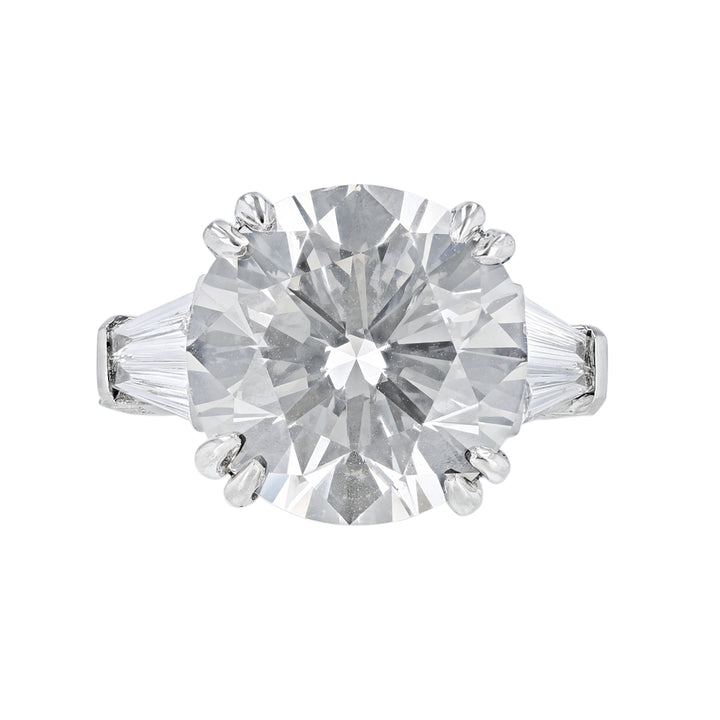 Round Baguette Diamond Engagement Ring - Nazarelle