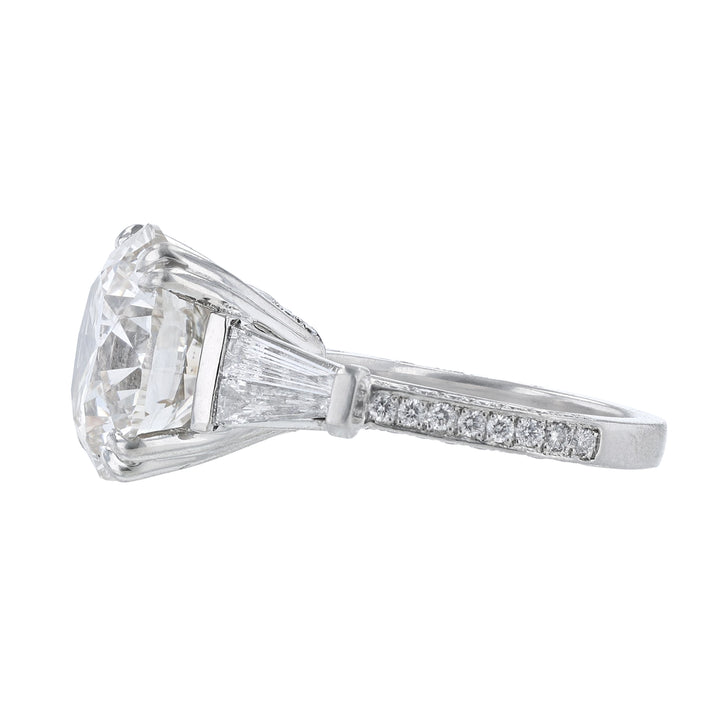 Round Baguette Diamond Engagement Ring - Nazarelle