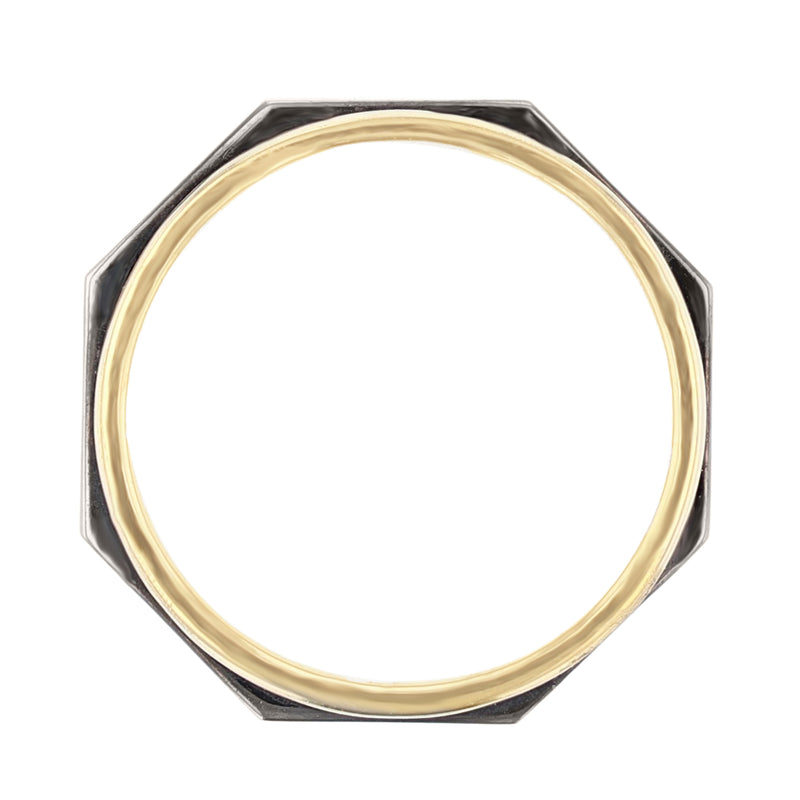 Men's 14K Black Rhodium and Yellow Gold Polished Band - Nazarelle