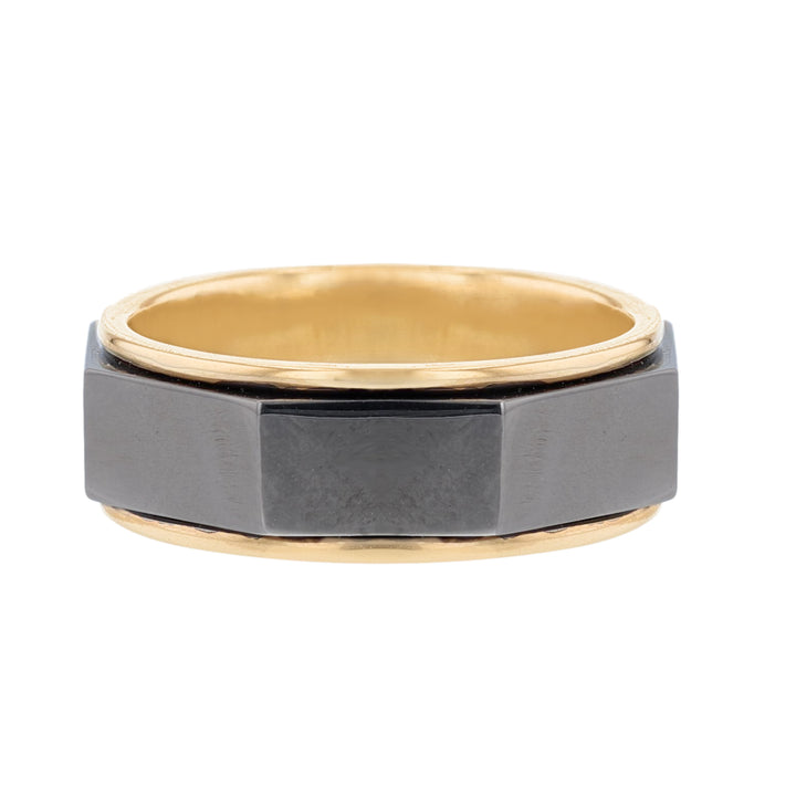 Men's 14K Black Rhodium and Yellow Gold Polished Band - Nazarelle