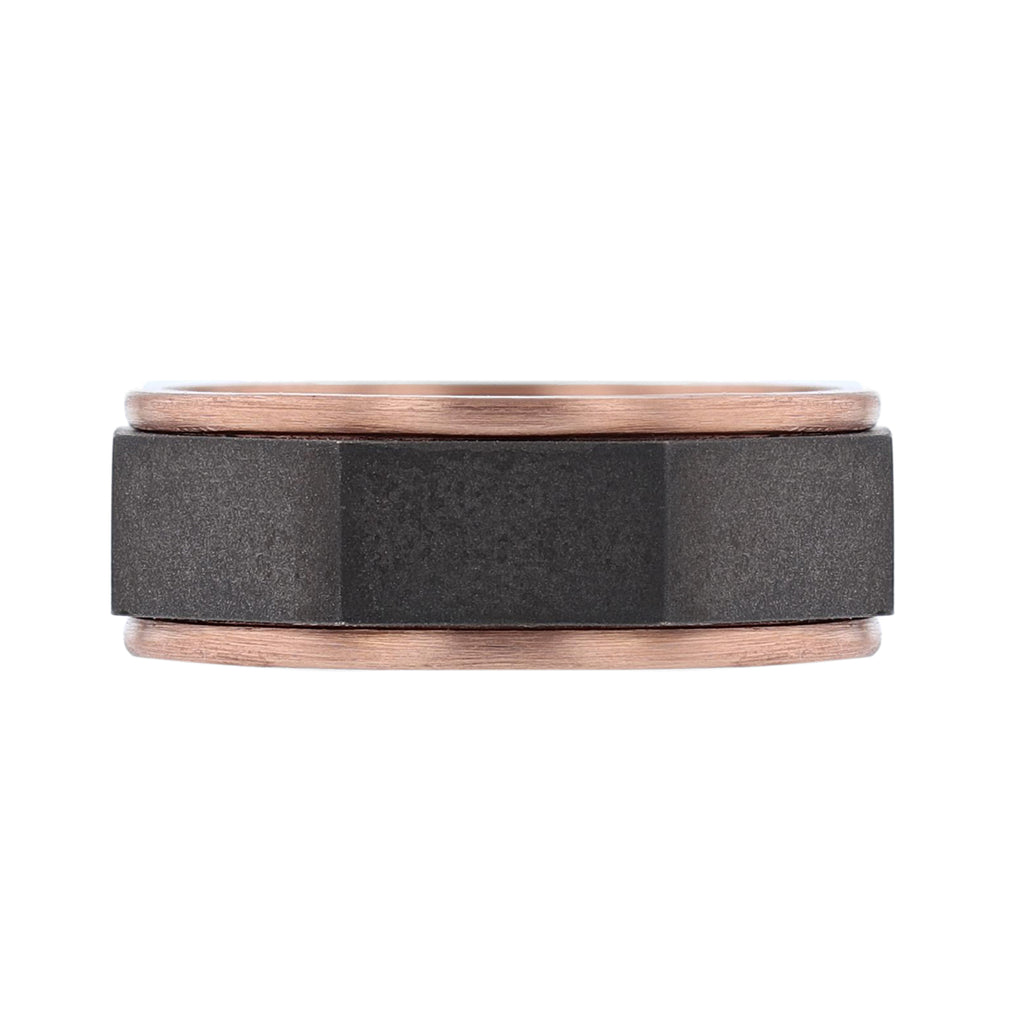 Men's 14K Black and Rose Gold Band - Nazarelle