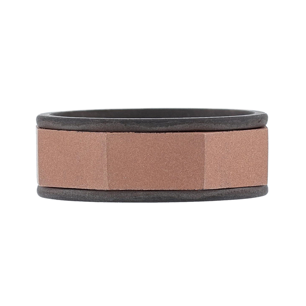Men's 14K Rose and Black Gold Band - Nazarelle