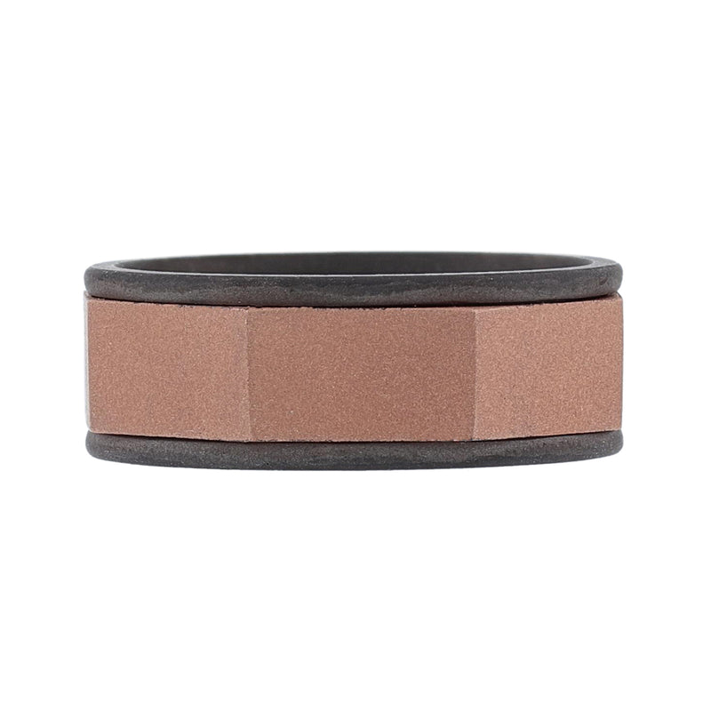 Men's 14K Rose and Black Gold Band - Nazarelle