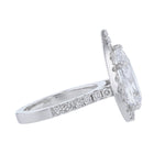 14K White Gold Pear Shape Halo Diamond Ring - Nazarelle
