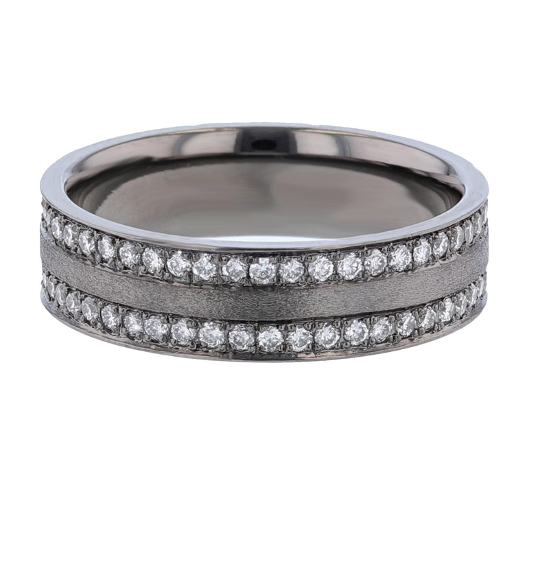 Men's 14K Black Gold Diamond Band - Nazarelle