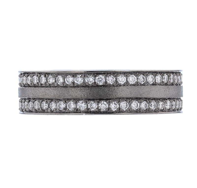 Men's 14K Black Gold Diamond Band - Nazarelle