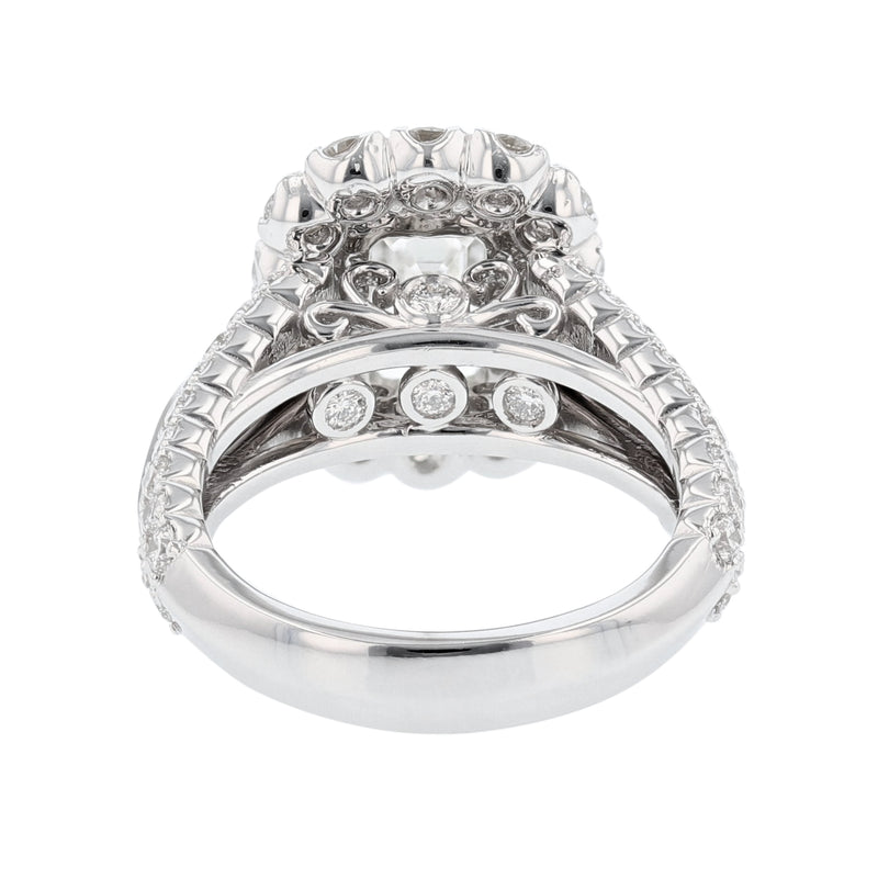 14K White Gold GIA Certified 2.01 Carat Emerald Cut Diamond Engagement Ring - Nazarelle