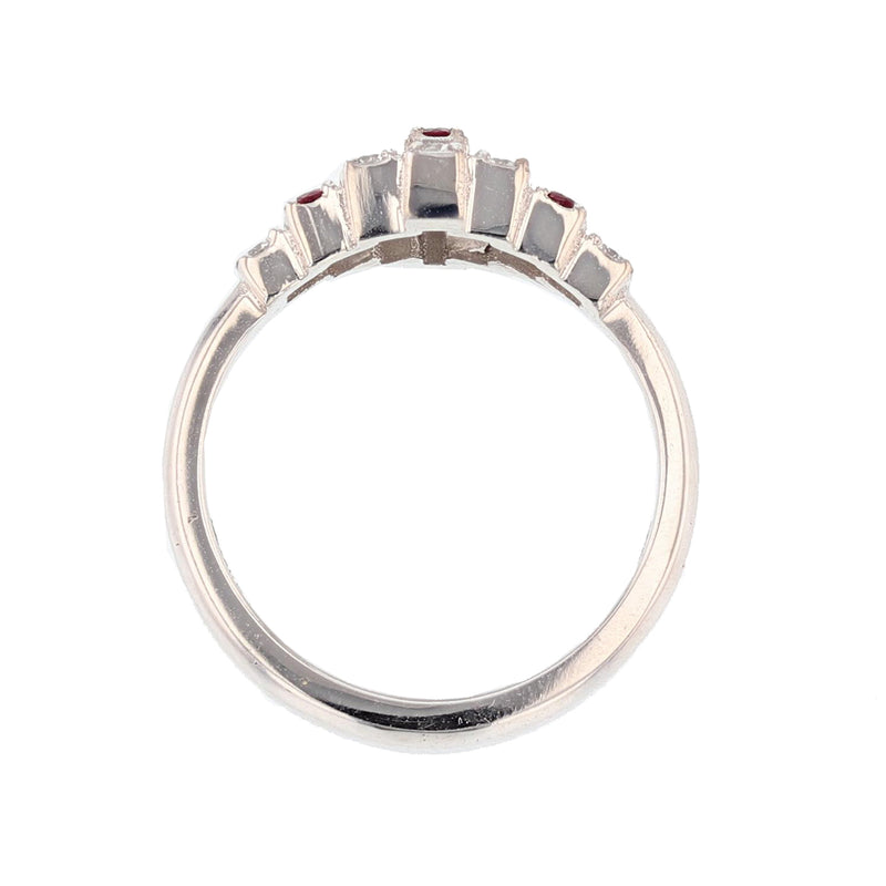 18K White Gold Ruby and Diamond Ring - Nazarelle