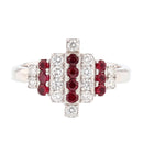 18K White Gold Ruby and Diamond Ring - Nazarelle