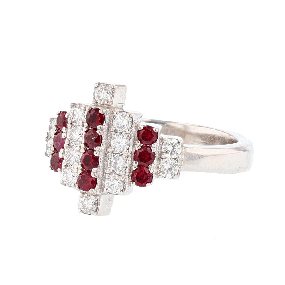 18K White Gold Ruby and Diamond Ring - Nazarelle