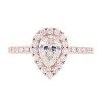 18K Rose Gold Pear Shape Diamond Engagement Ring - Nazarelle