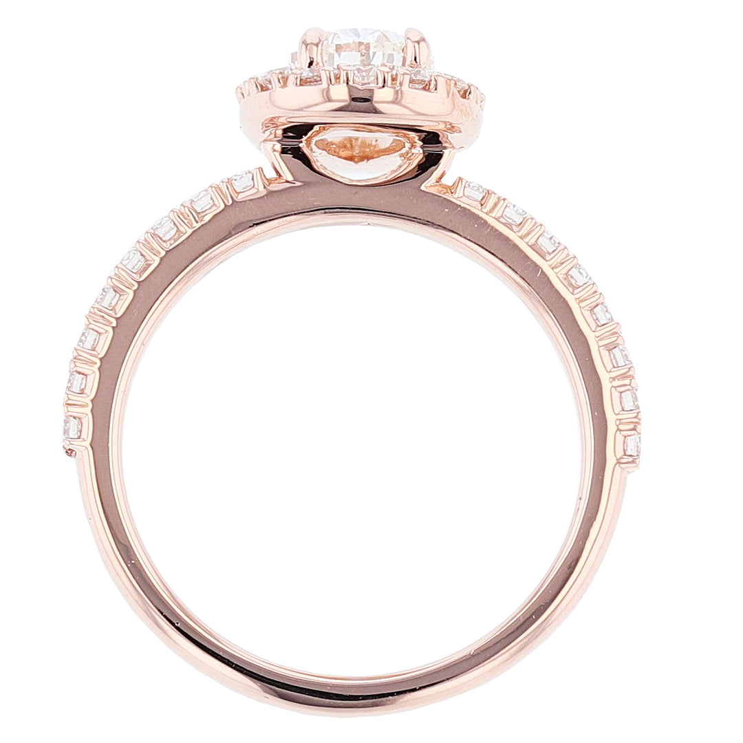 18K Rose Gold Pear Shape Diamond Engagement Ring - Nazarelle