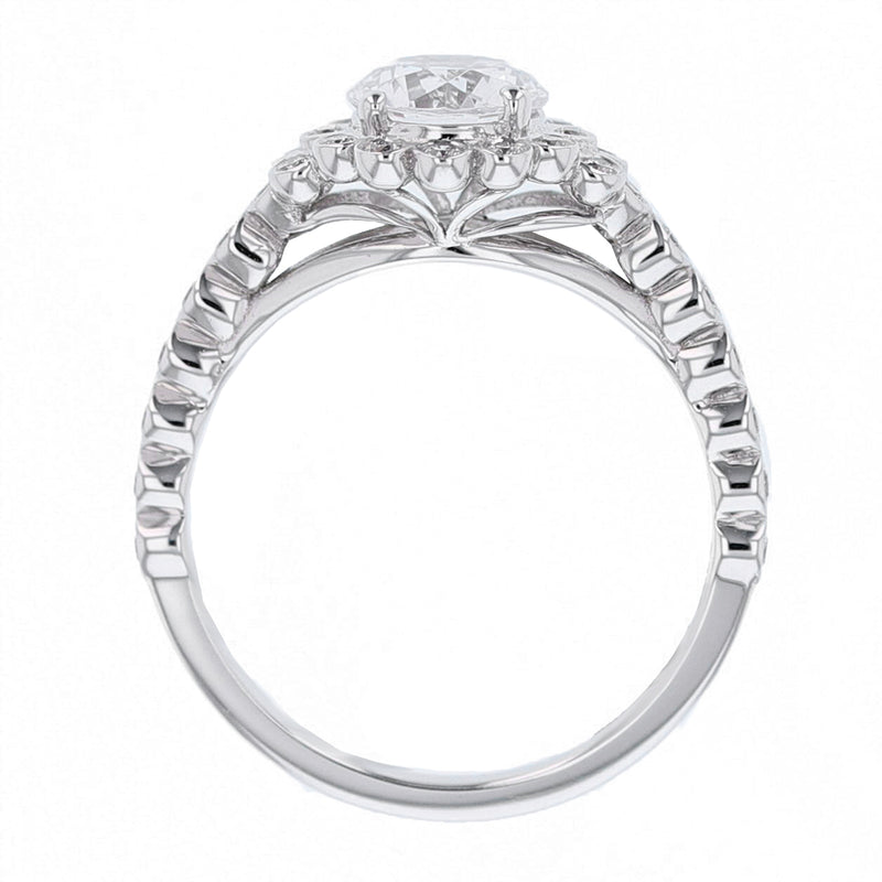 18K White Gold Diamond Engagement Ring - Nazarelle