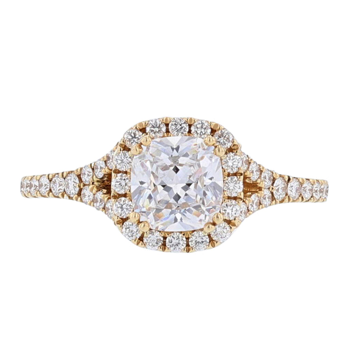 18K Gold Cushion Diamond Engagement Ring - Nazarelle