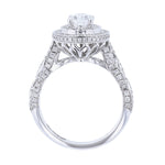 Oval Shape Double Halo Diamond Ring, 0.76ct. - Nazarelle