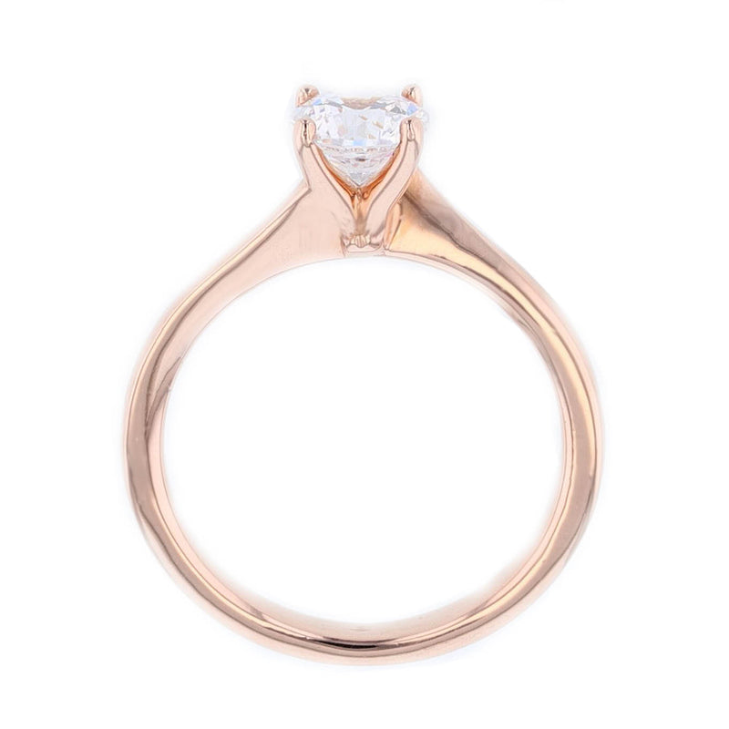 14K Rose Gold Round Solitaire Engagement Ring - Nazarelle