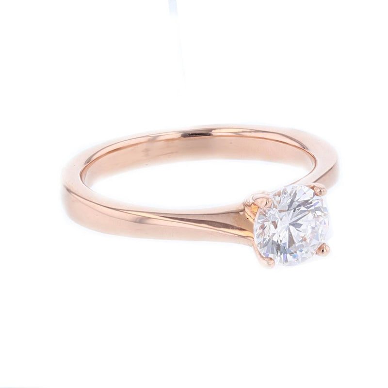 14K Rose Gold Round Solitaire Engagement Ring - Nazarelle