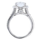 14K White Gold Oval Diamond Engagement Ring - Nazarelle