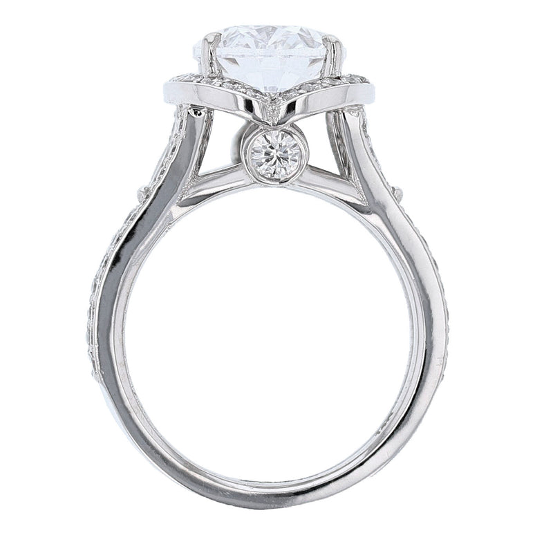 14K White Gold Oval Diamond Engagement Ring - Nazarelle