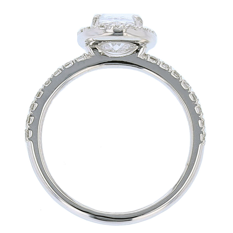 18K White Gold Oval Diamond Engagement Ring - Nazarelle