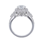 Round Halo Diamond Scroll Engagement Ring - Nazarelle