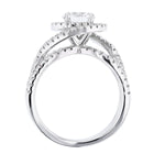 14K White Gold Round Brilliant Diamond Engagement Ring - Nazarelle