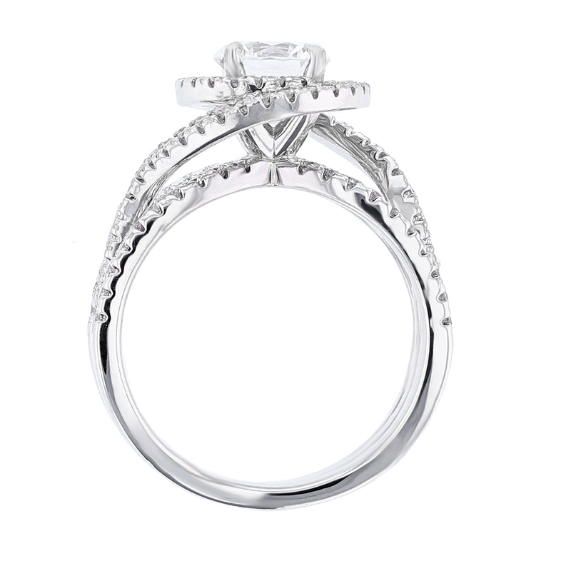 14K White Gold Round Brilliant Diamond Engagement Ring - Nazarelle