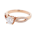14K Rose Gold Round Brilliant Diamond Engagement Ring - Nazarelle