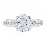 18K White Gold Oval Diamond Engagement Ring - Nazarelle