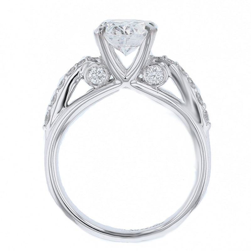 18K White Gold Oval Diamond Engagement Ring - Nazarelle