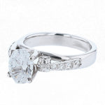 18K White Gold Oval Diamond Engagement Ring - Nazarelle