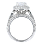 18K White Gold Cushion Halo Diamond Engagement Ring - Nazarelle