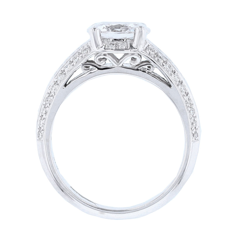 18K White Gold Oval Diamond Engagement Ring - Nazarelle