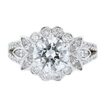 18K White Gold Round Diamond Engagement Ring - Nazarelle