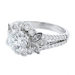 18K White Gold Round Diamond Engagement Ring - Nazarelle