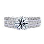 18K White Gold Round Diamond Engagement Ring - Nazarelle