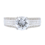 18K White Gold Round Diamond Engagement Ring - Nazarelle