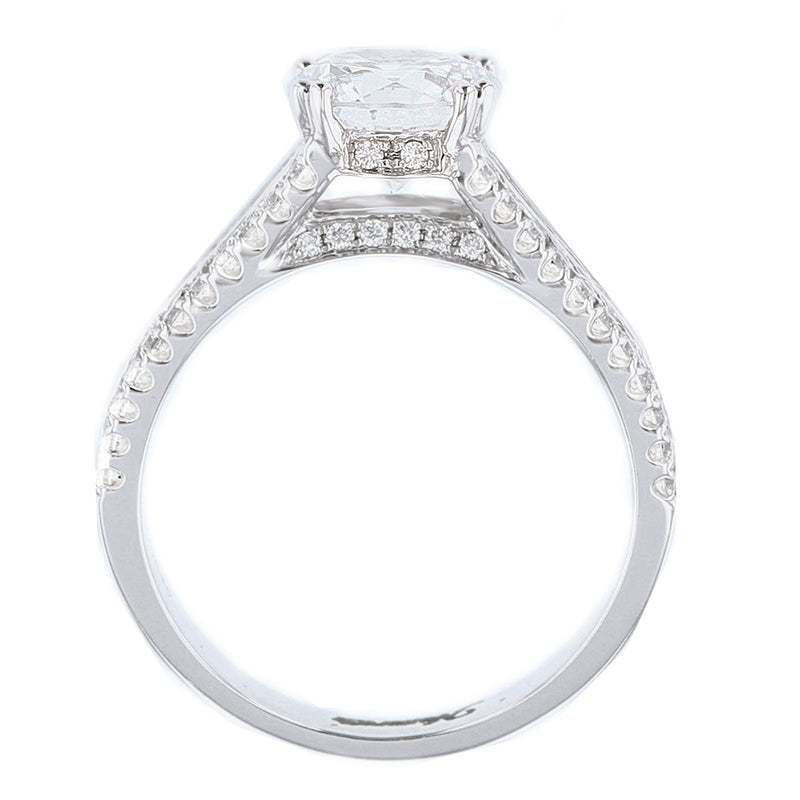 18K White Gold Round Diamond Engagement Ring - Nazarelle