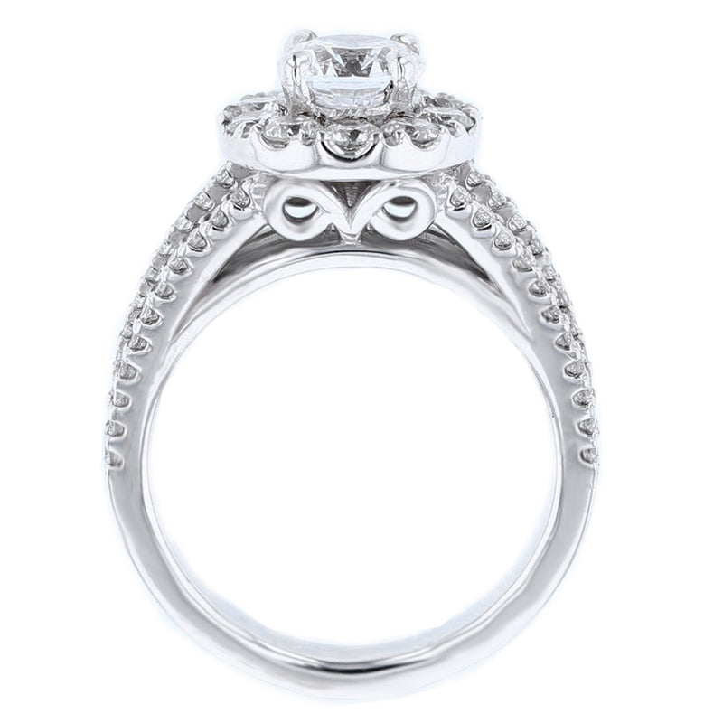 18K White Gold Round Diamond Engagement Ring - Nazarelle