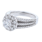 18K White Gold Round Diamond Engagement Ring - Nazarelle