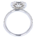18K White Gold Cushion Halo Round Diamond Engagement Ring - Nazarelle